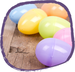 Colourful plastic easter eggs