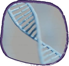 Illustration of a blue DNA double helix