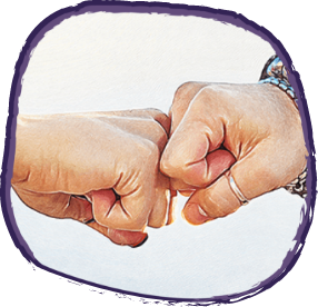 Two hands fistbumping