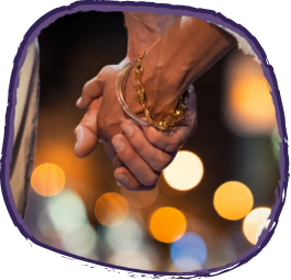 Couple holding hands